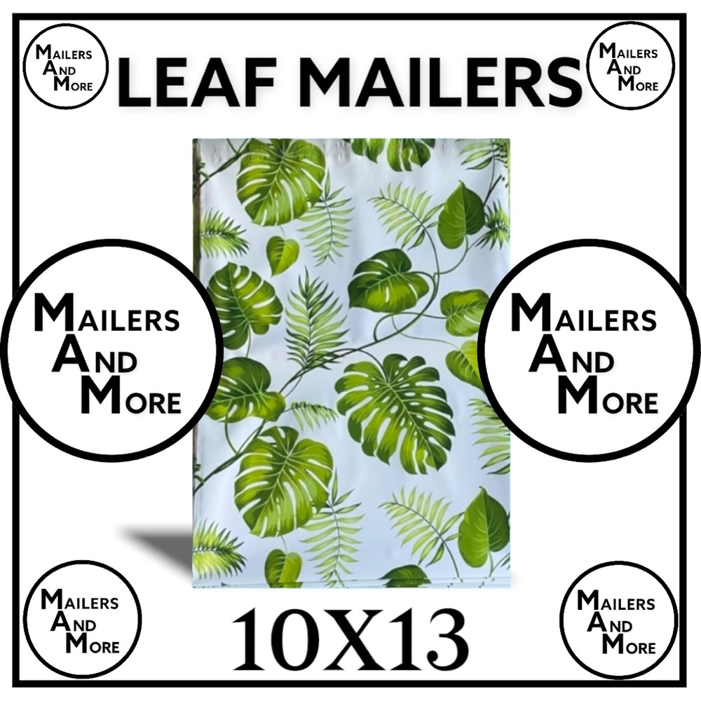 25 10X13 Leaves Poly Mailers PRICE IS FIRM WEEKEND SALE - Picture 2 of 9